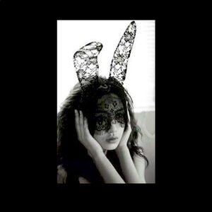 Black lace bunny mask